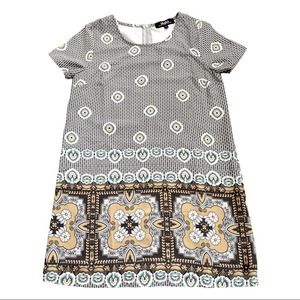 Lulu's Black and Gold Patterned Midi Dress